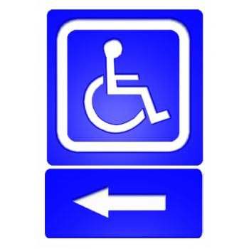Sticker Directie stanga persoane cu dizabilitati