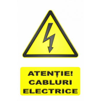 Sticker Atentie cabluri electrice