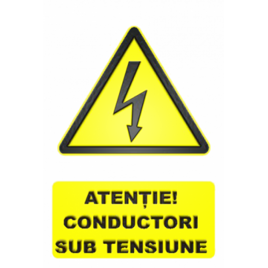 Sticker Atentie! Conductori sub tensiune