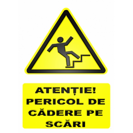 Sticker Atentie! Pericol de cadere pe scari