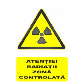 Sticker Atentie! Radiatii zona controlata