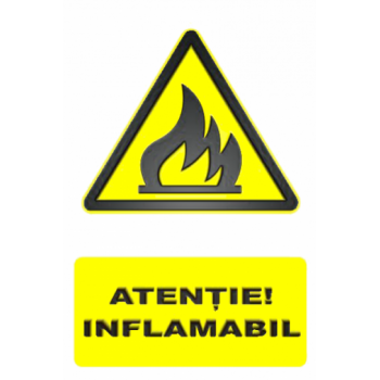 Sticker Atentie! Inflamabil