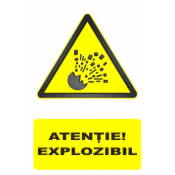 Sticker Atentie! Explozibil