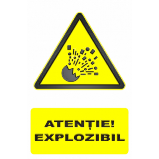 Sticker Atentie! Explozibil