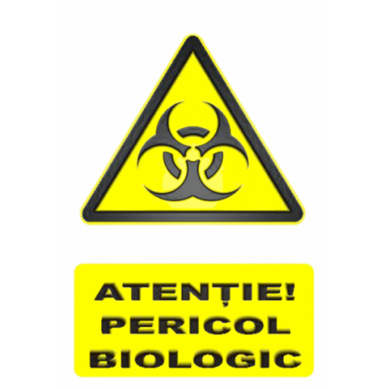 Sticker Atentie! Pericol biologic