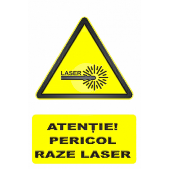 Sticker Atentie! Pericol raze laser