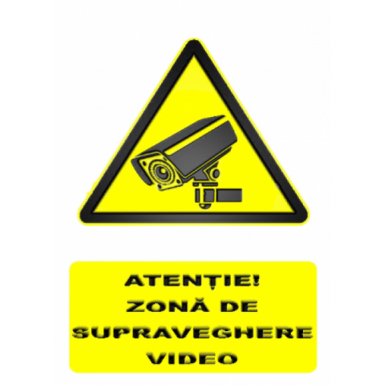 Sticker Atentie! Zona de supraveghere video
