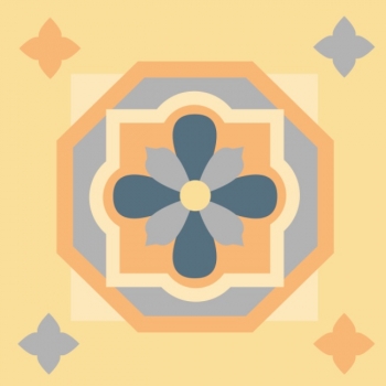 Sticker autocolant faianta model hexagon cu floare 1:1