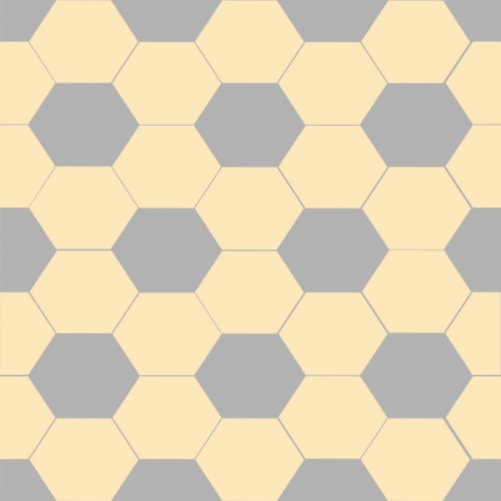 Sticker autocolant faianta model hexagonal cu gri si galben 1:1