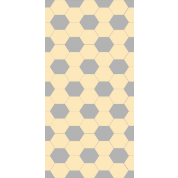 Sticker autocolant faianta model hexagonal cu gri si galben 1:2