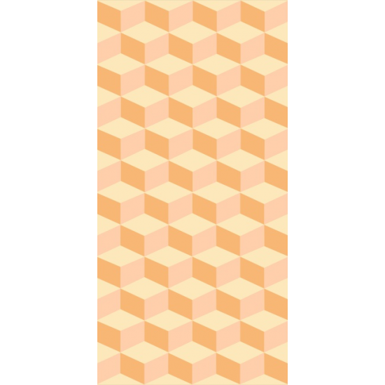 Sticker autocolant faianta model geometric portocaliu cu galben 1:2