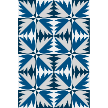 Sticker autocolant faianta model frunza in alb si albastru 2:3