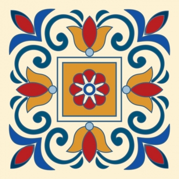 Sticker autocolant faianta model petale albastre 1:1