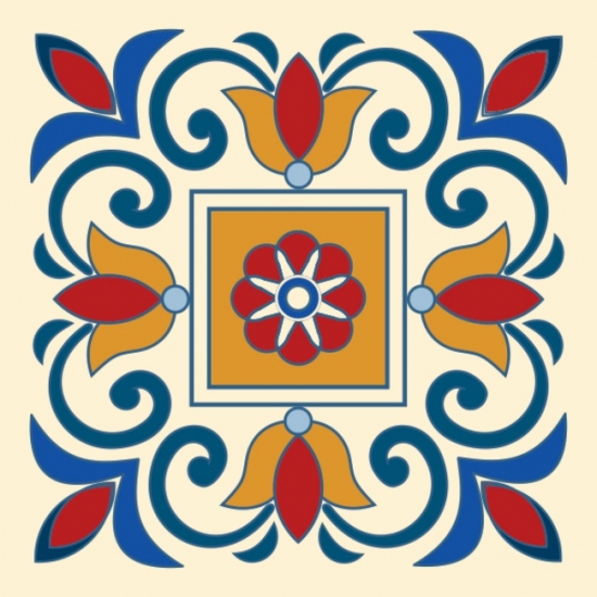 Sticker autocolant faianta model petale albastre 1:1