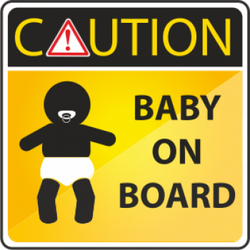 Sticker autocolant caution baby on board 2