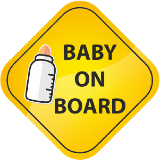 Sticker autocolant galben Baby On Board