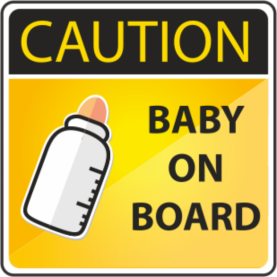 Sticker autocolant caution biberon baby on board
