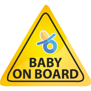 Sticker autocolant baby on board si suzeta