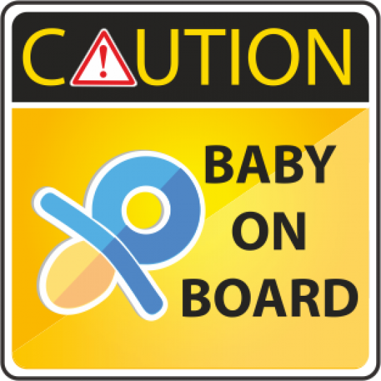 Sticker autocolant patrat caution baby on board