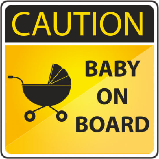 Sticker autocolant carucior baby on board patrat 