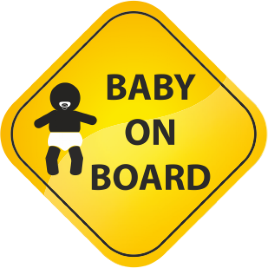 Sticker autocolant galben Baby on board