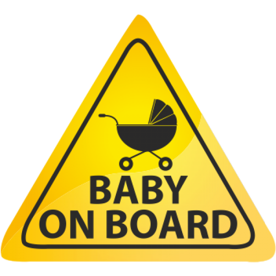 Sticker autocolant galben baby on board