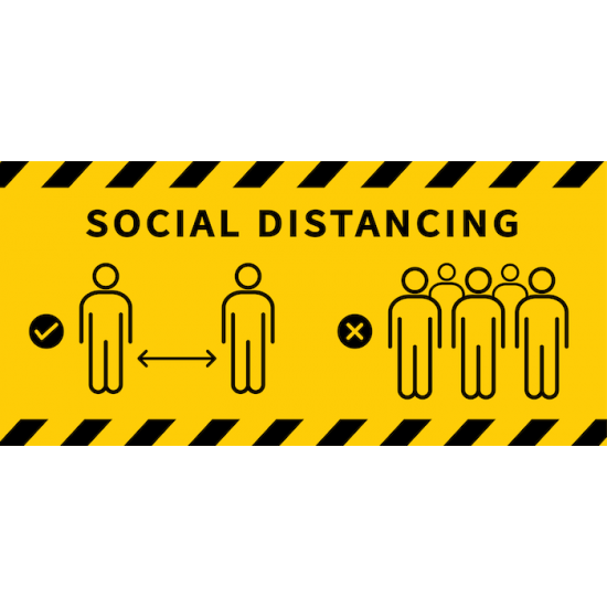 Sticker autocolant social distancing