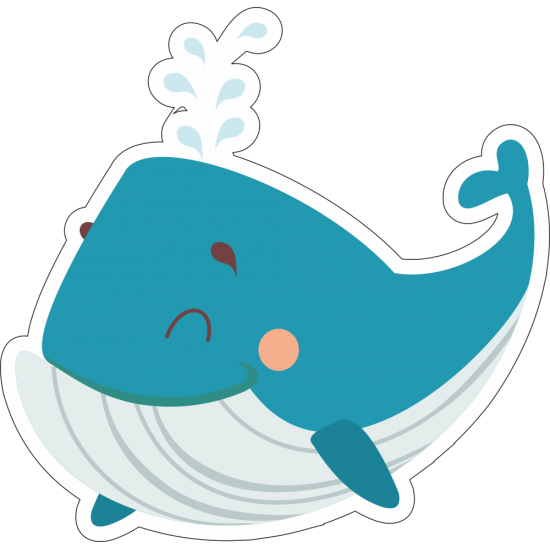 Sticker autocolant Balena albastra