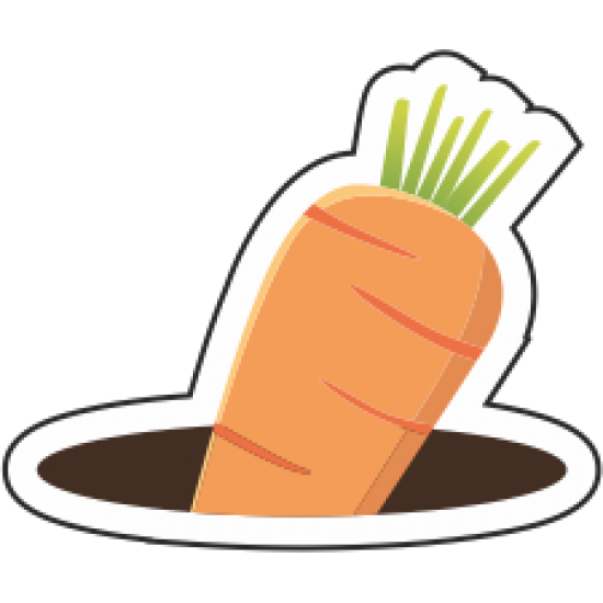 Sticker autocolant Jumatate de morcov