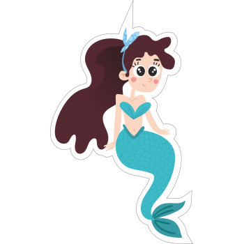 Sticker autocolant Sirena cu coada albastra