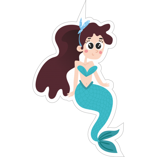 Sticker autocolant Sirena cu coada albastra