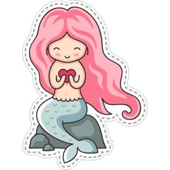Sticker autocolant Sirena cu par roz
