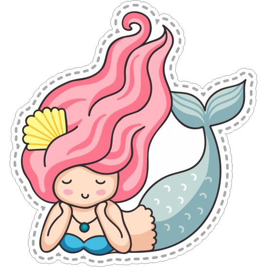 Sticker autocolant Sirena cu cu coada albastra