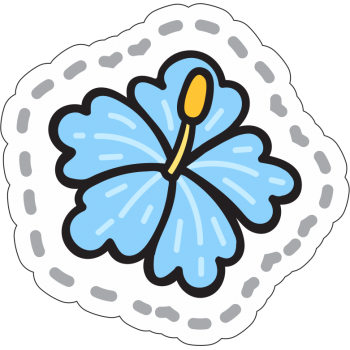 Sticker autocolant Floare cu petale albastre