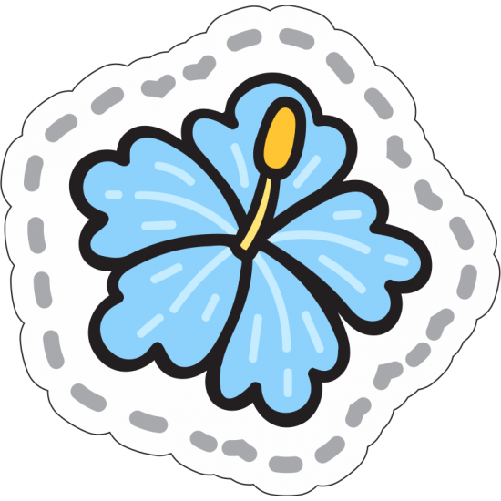 Sticker autocolant Floare cu petale albastre