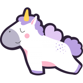 Sticker autocolant Unicorn cu coama mov