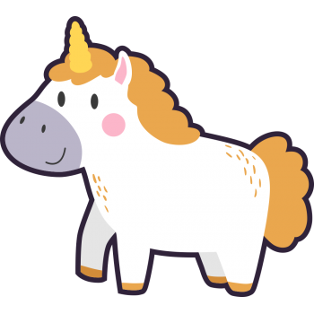 Sticker autocolant Unicorn cu coama galbena