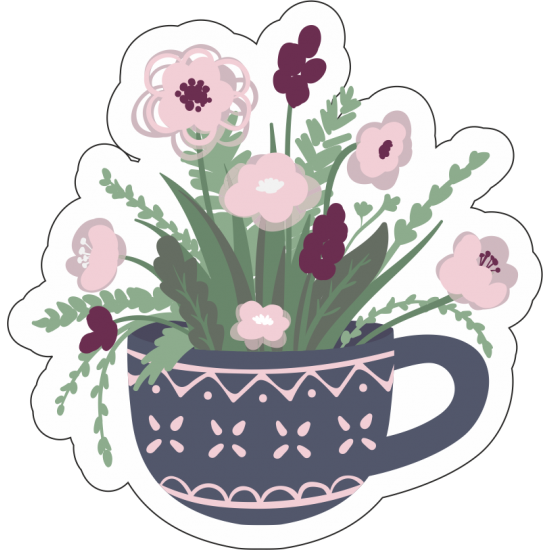 Sticker autocolant Cana cu flori