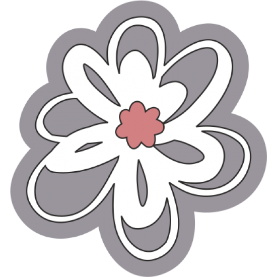 Sticker autocolant floare conturata