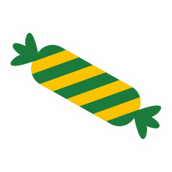 Sticker autocolant Bomboana verde cu galben Craciun