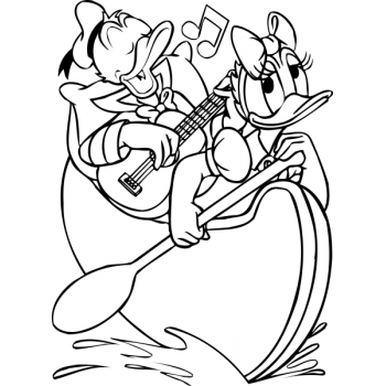 Sticker autocolant Donald Duck si Daisy ( Looney Tunes )