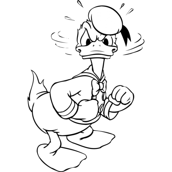 Sticker autocolant Donald Duck suparat ( Looney Tunes )