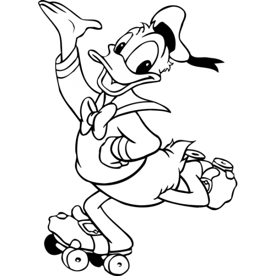 Sticker autocolant Donald pe role ( Looney Tunes )