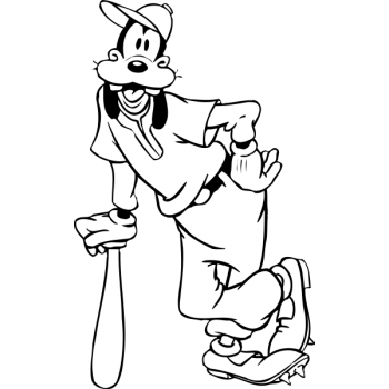Sticker autocolant Goofy cu bata ( Looney Tunes )