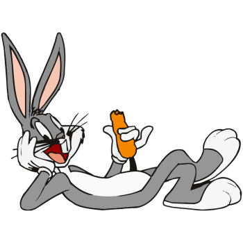 Sticker autocolant Bugs Bunny cu morcov ( Looney Tunes )
