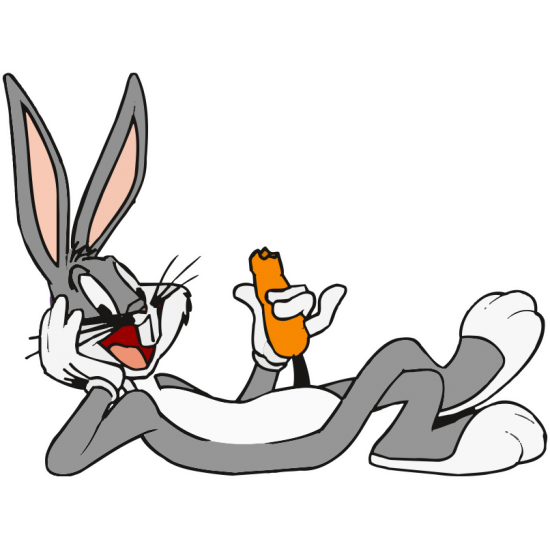 Sticker autocolant Bugs Bunny cu morcov ( Looney Tunes )