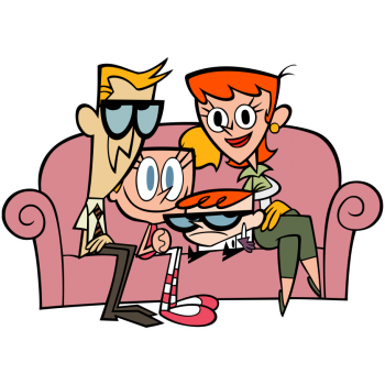 Sticker autocolant Dexter cu Mama, Tata si Dee Dee ( Cartoon )