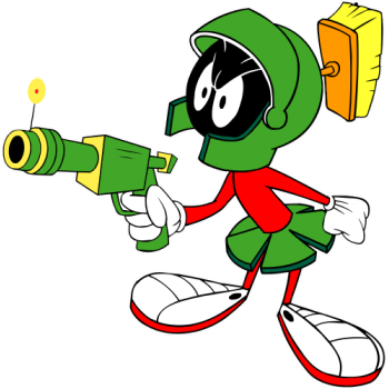 Sticker autocolant Marvin cu arma ( Looney Tunes )