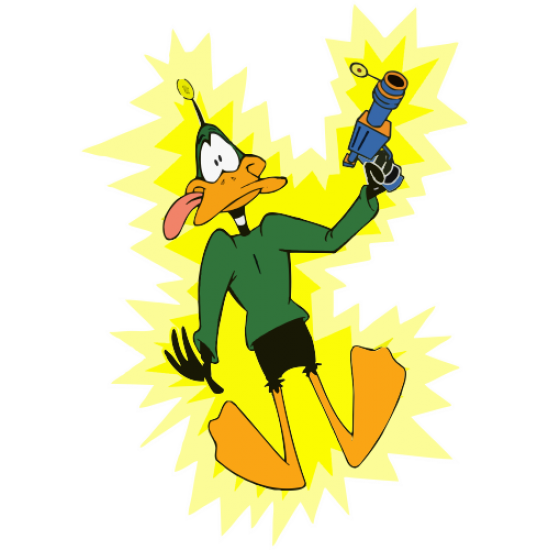 Sticker autocolant Daffy Duck electrocutat ( Looney Tunes )