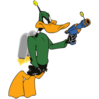 Sticker autocolant Daffy Duck cu arma ( Looney Tunes )